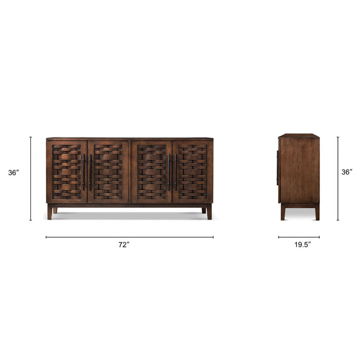 Koa - 4 Door Sideboard - Dark Brown