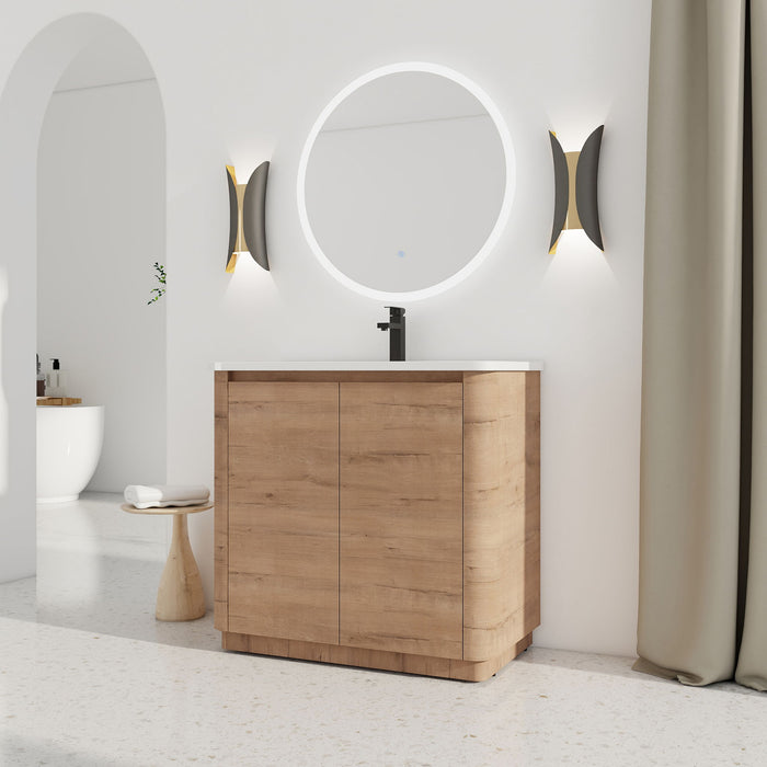 Freestanding Bathroom Vanity With Sink & 2 Soft Close Doors