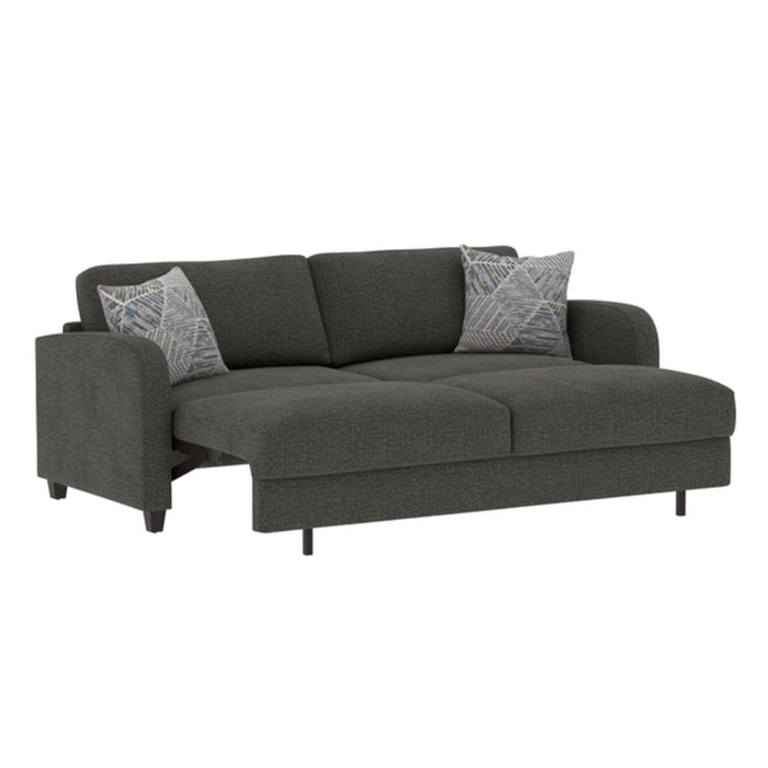 Taylor - 86" Queen Pop-Up Sleeper Sofa With Two Accent Pillows And Solid Wood Legs - Ordesa Gray