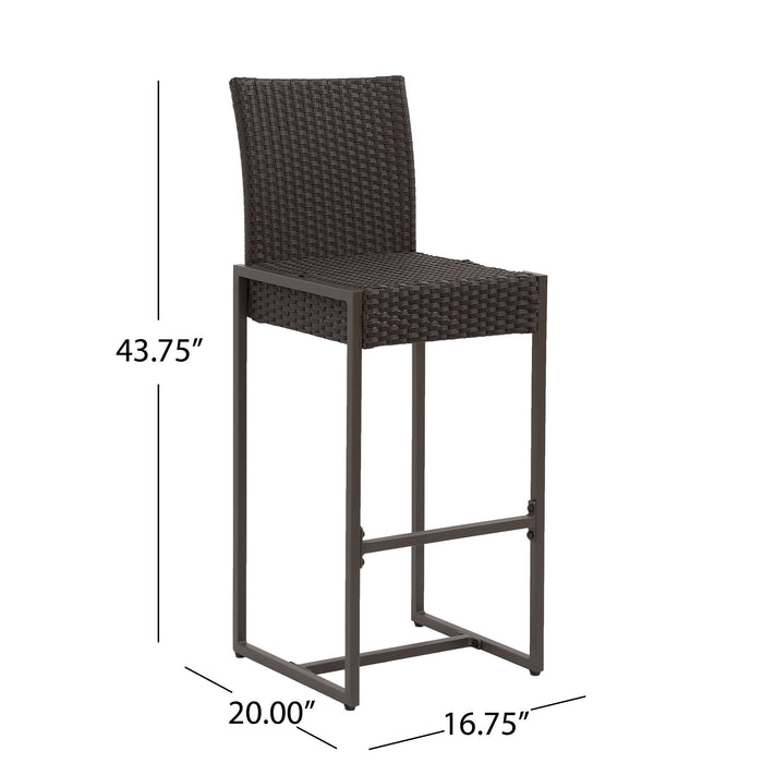 Outdoor Barstool With Hand Crafted Details (Set of 2)