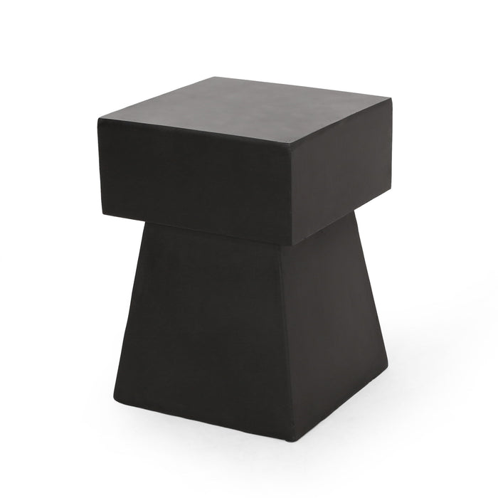 Outdoor Side Table, Patio End Table - Black