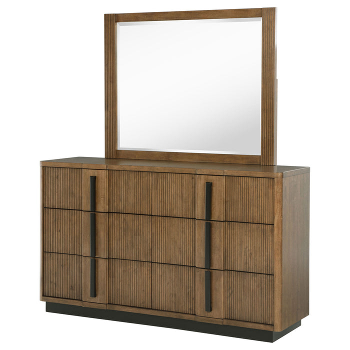 Moraga - 6 Drawer Dresser With Mirror - Ash Brown