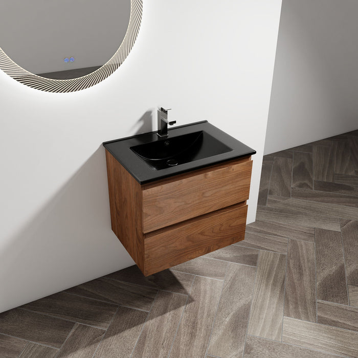 Wall Mounted Bathroom Vanity With Sink, 2 Soft Close Drawers