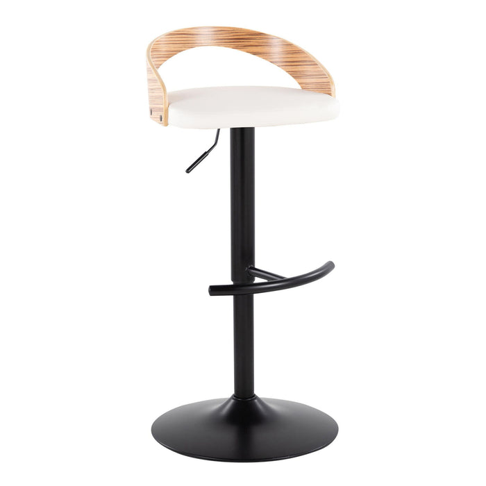Grotto - Contemporary Adjustable Barstool With Swivel With Rounded T Footrest Elegant Design (Set of 2)