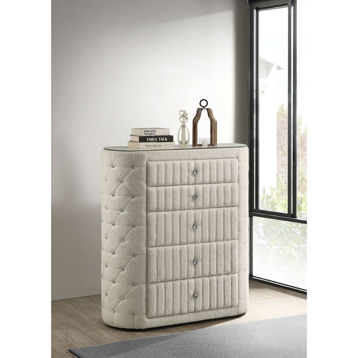 Santiago - 5 Drawer Chest Of Drawers - Ivory