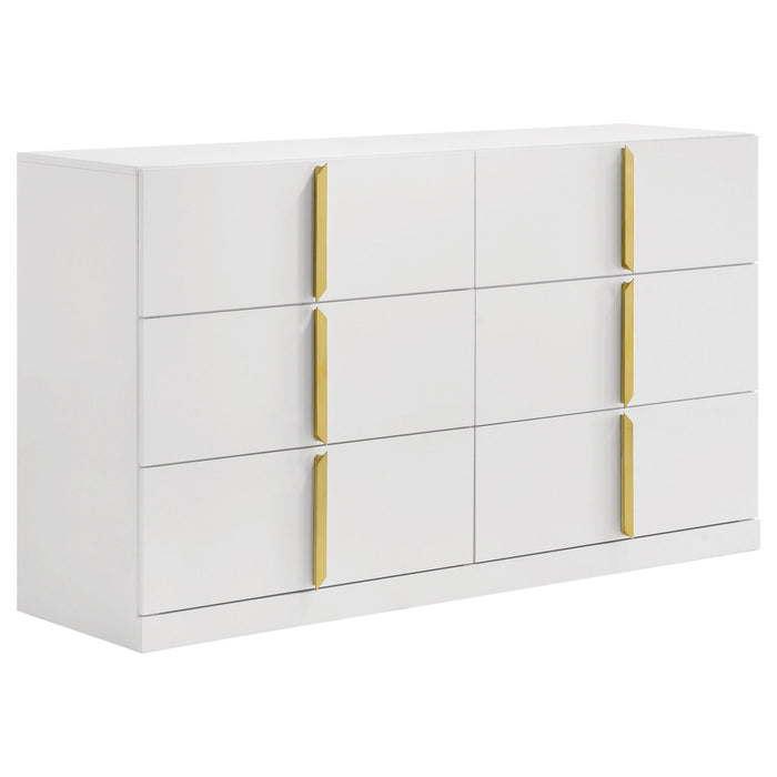 Lauryn - 6 Drawer Dresser Cabinet - Gloss White