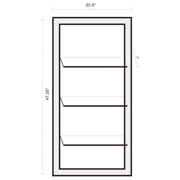 Cardinal - 3 Shelf Wall Mirror - Silver