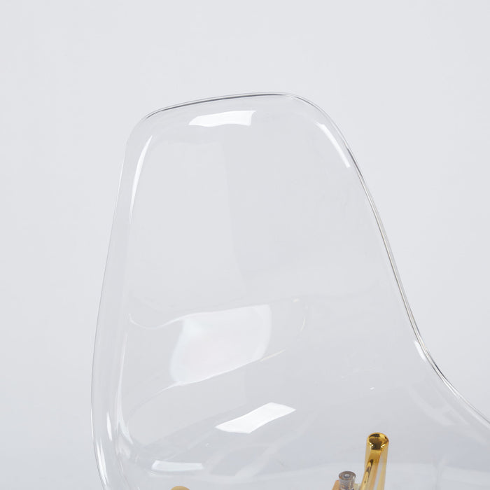 Transparent Plastic Seat Dining Chair (Set of 4)