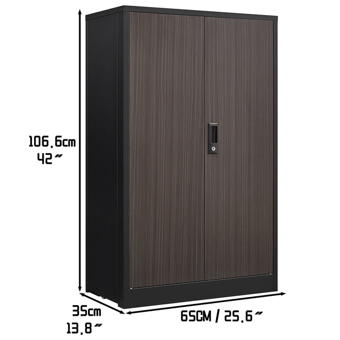 Metal Storage Cabinet With Locking Doors And Adjustable Shelf, Folding Filing Storage Cabinet, Folding Storage Locker Cabinet For Home Office, School, Garage