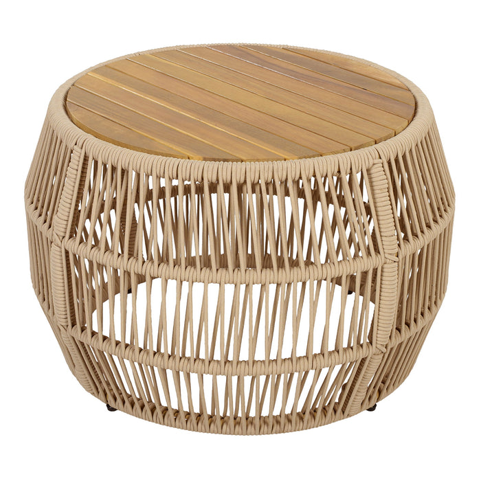 Round Side Table With Rope Frame