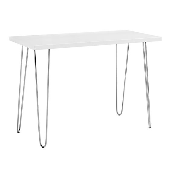 Hairpin Leg Computer Desk - White