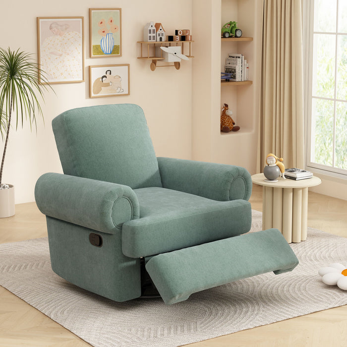 Manual Swivel Recliner Rocker Chair With Adjustable Backrest