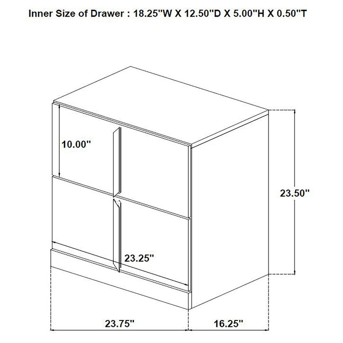 Lauryn - 2 Drawer Nightstand - Gloss White