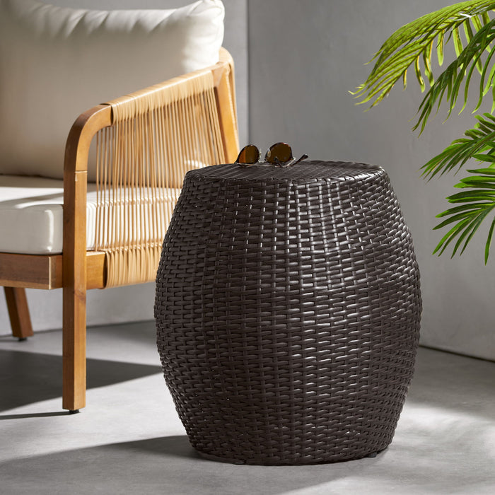 Outdoor Wicker Patio Side Table
