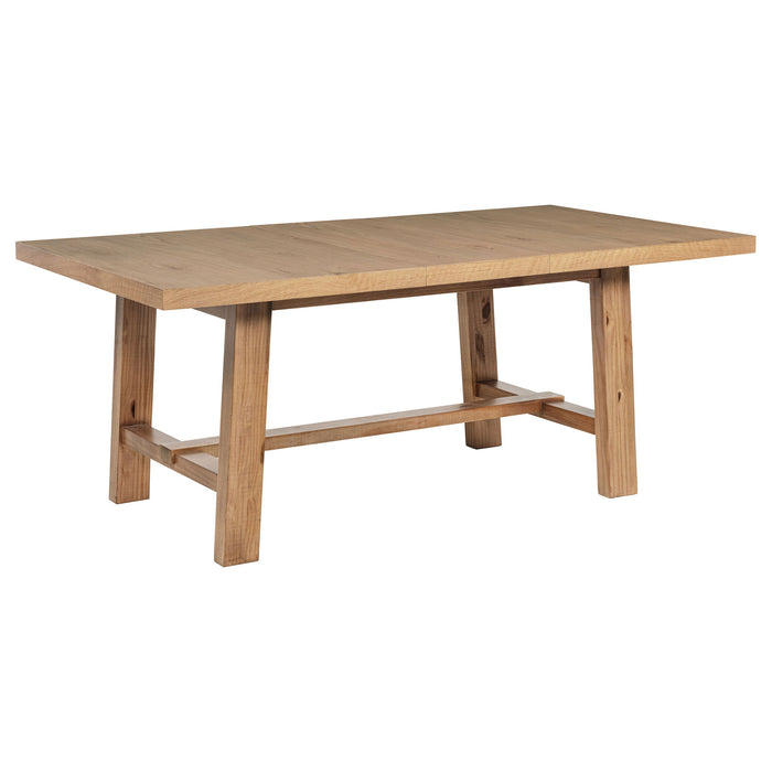 6 Piece Extension Leaf Dining Set With Expandable Table, Spindle Back Chairs And Bench - Natural