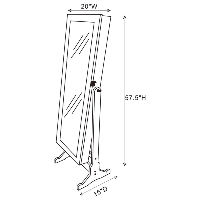 Radavera - Jewelry Cheval Mirror With Tilt Function - Black