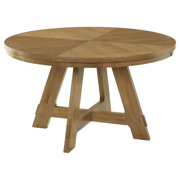 Kent - Round Dining Table - Brown Oak
