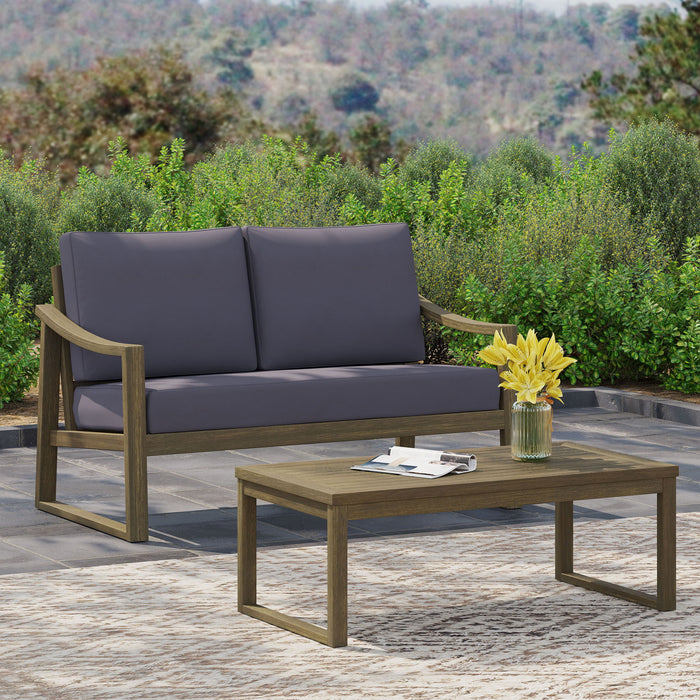 4 Person Outdoor Seating Group With Water Resistant Cushions - Dark Gray