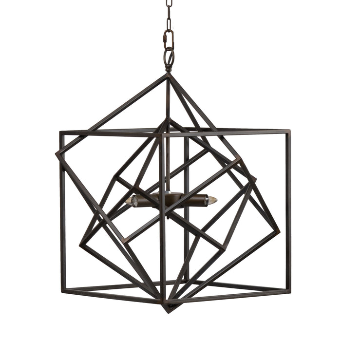 3 Light Metal Chandelier, Hanging Light Fixture With Adjustable Chain For Kitchen, Bulb Not Included - Black