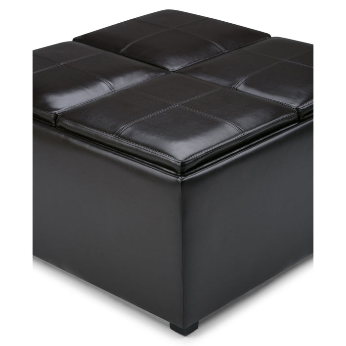 Avalon - Square Coffee Table Storage Ottoman - Tanners Brown