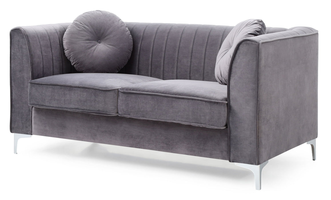 Glam Styled Micro Suede Velvet Loveseat