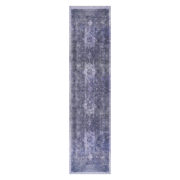Maval - 2'6'' X 10' Washable Runner Rug - Anthracite