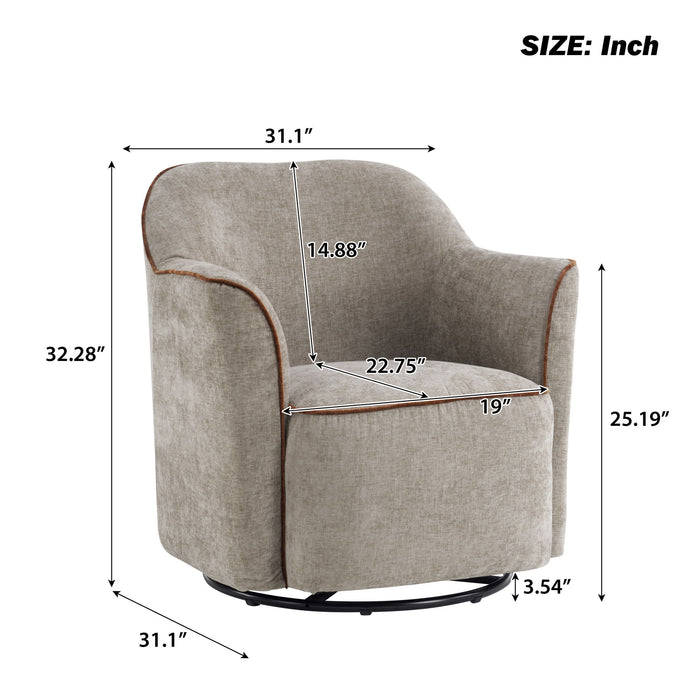 360° Swivel Accent Chair With Flared Arms