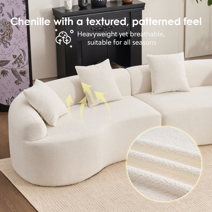 4 Seater Sofa With Fabric, 30D, 60 Hardness Full Sponge, 4 Pillow For Living Room, Home Furniture Sleeper Sectional Sofa For Apartment