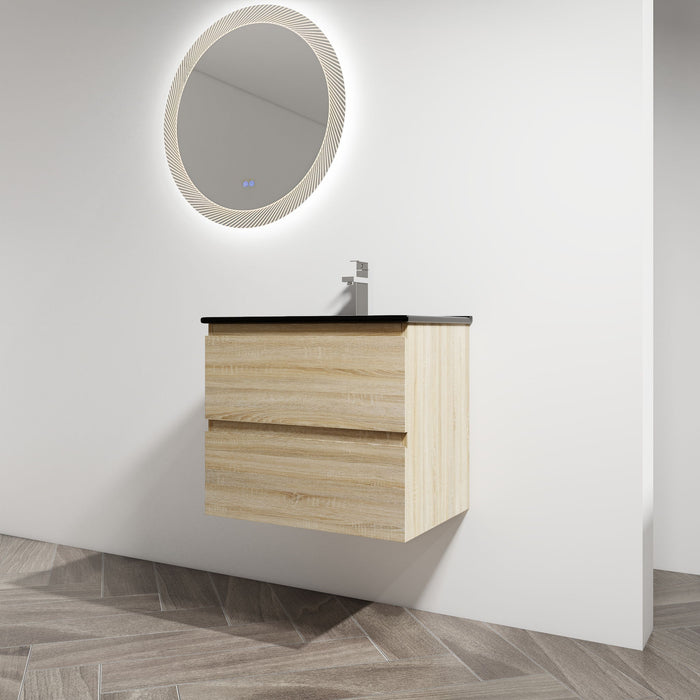 Wall Mounted Bathroom Vanity With Sink, 2 Soft Close Drawers