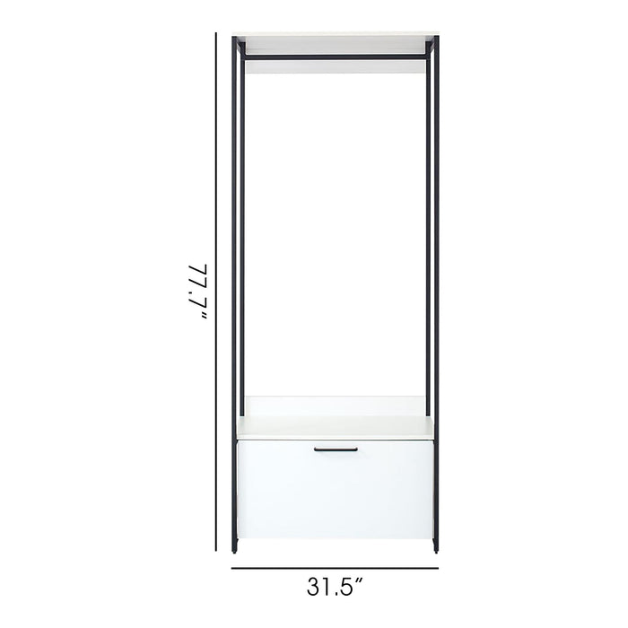 Fiona - Contemporary Wood And Metal Walk In Closet With Drawers