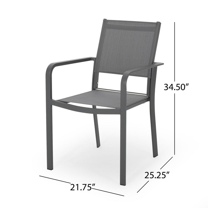 Waterfal - Outdoor Aluminum Dining Chair With Mesh Seat (Set of 2)