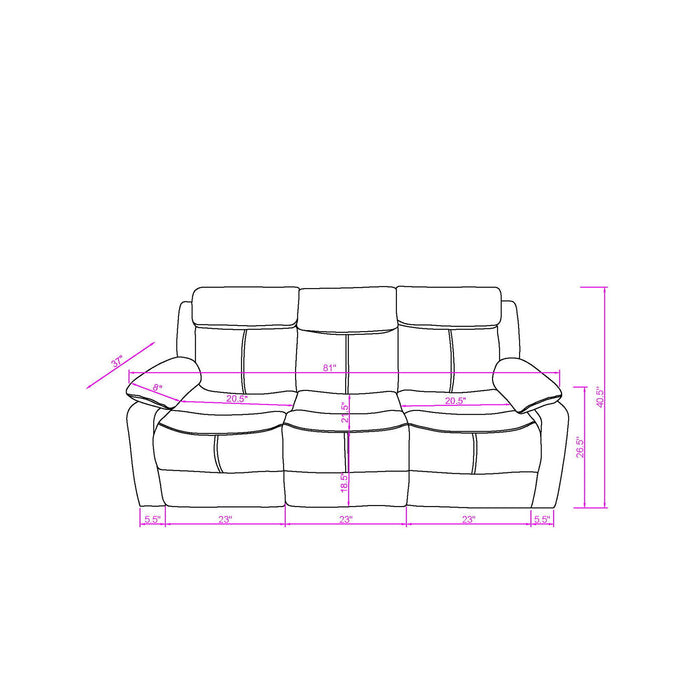 Blanche - Reclining Sofa With LED Lights