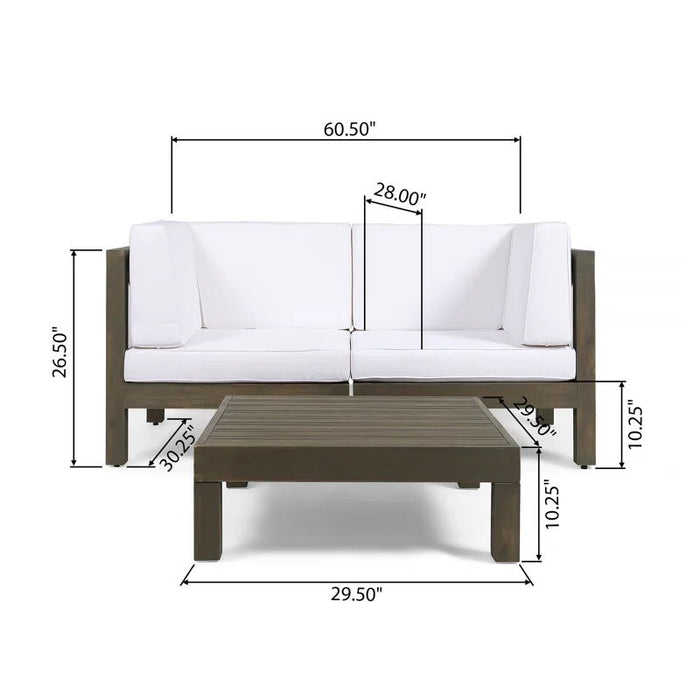 Oana - 3 Piece Love Seat Set With Coffee Table