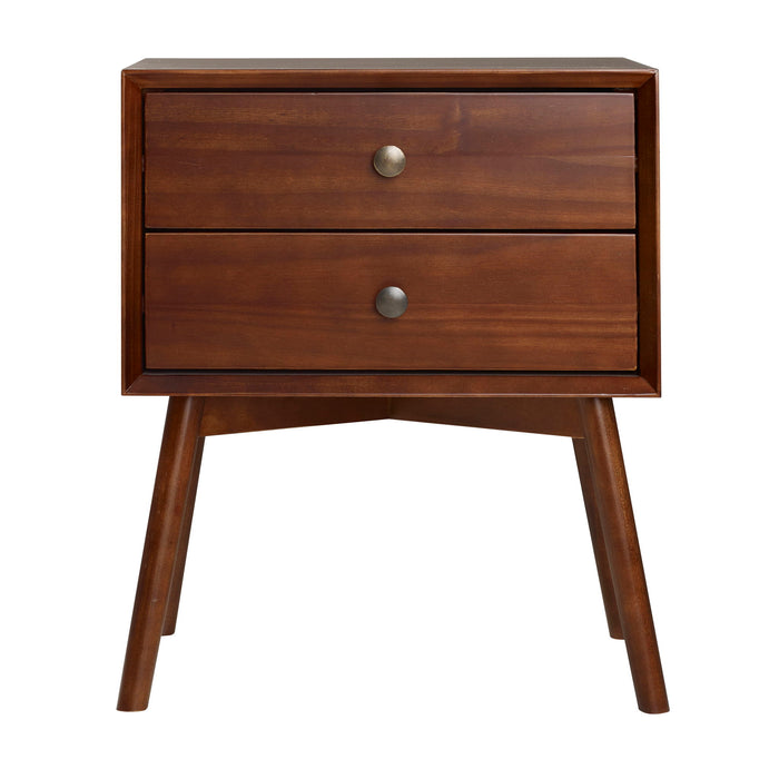 Double Drawer Nightstand - Walnut