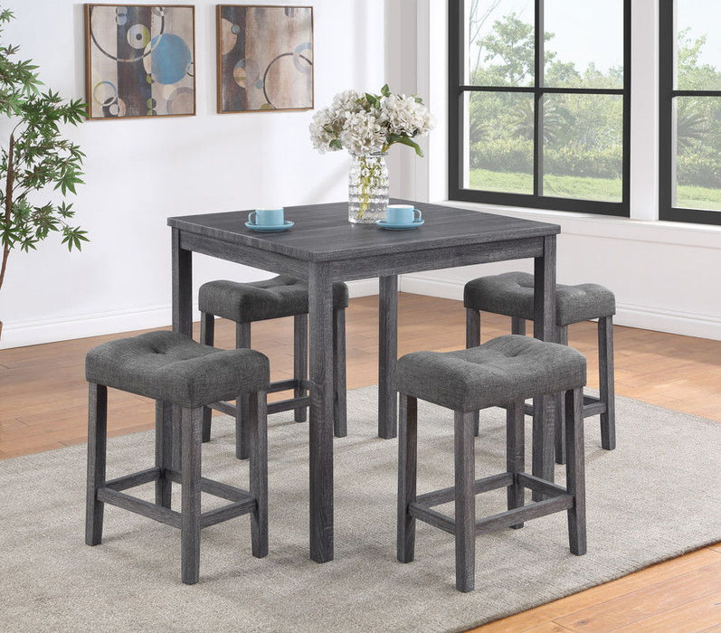 Lucian - Counter Height Pub Table With Tufted Stools