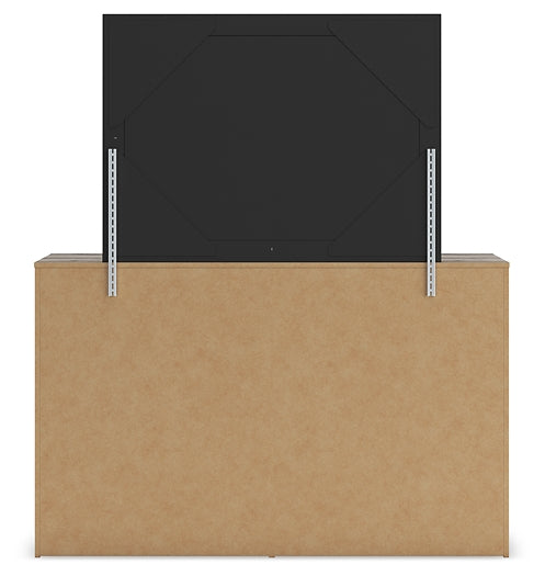 Graystorm Full Panel Bed with Storage with Mirrored Dresser, Chest and Nightstand