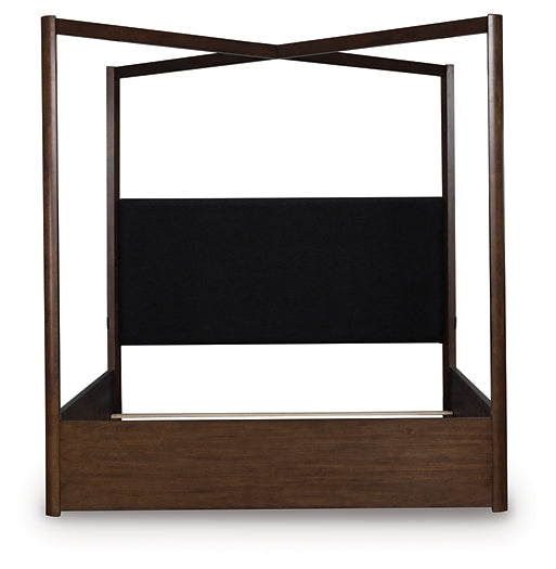 Dilenno California King Canopy Bed with Mirrored Dresser