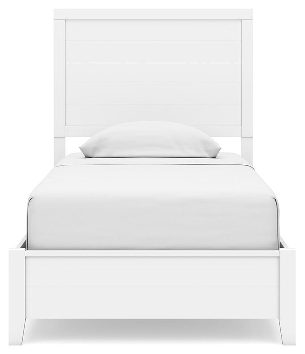 Binterglen Twin Panel Bed with Mirrored Dresser