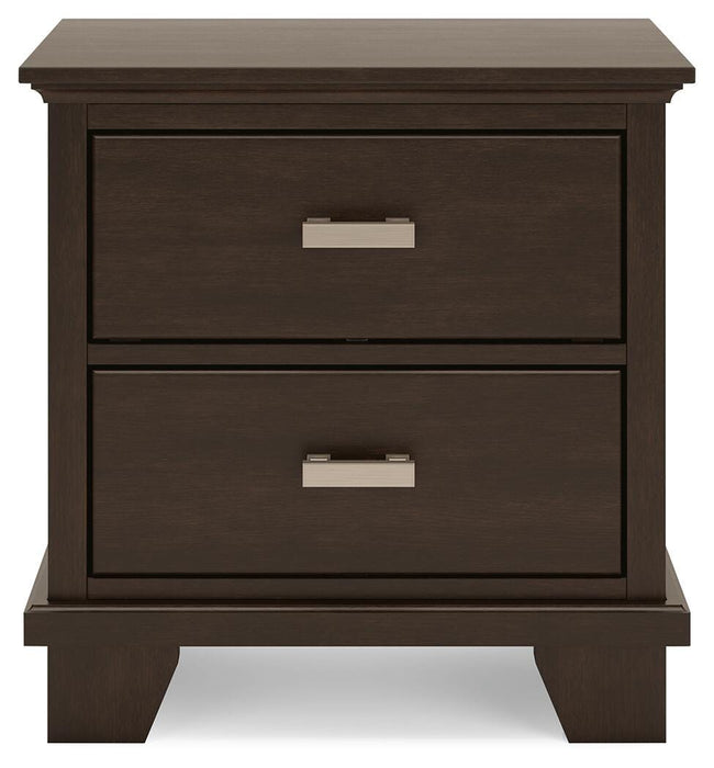 Covetown California King Panel Bed with Mirrored Dresser and Nightstand