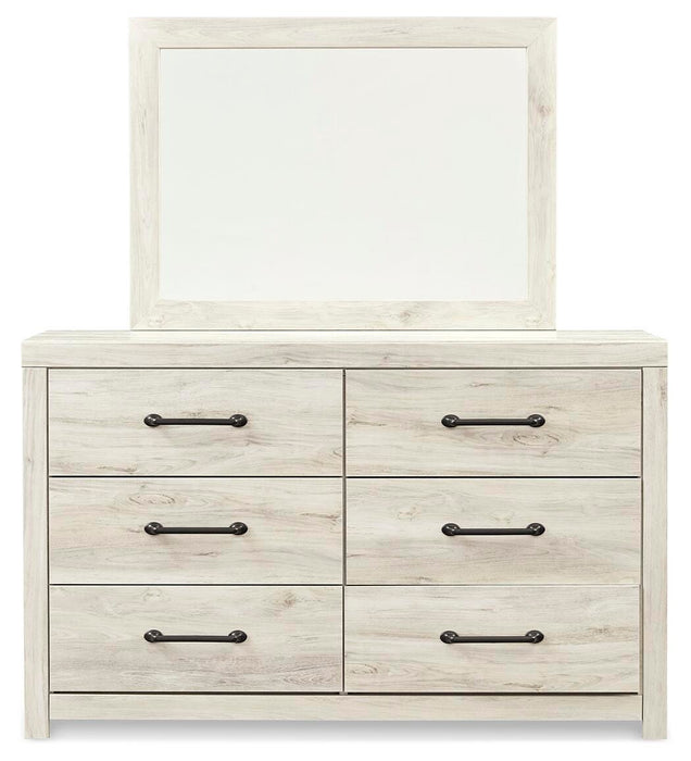 Cambeck Twin Panel Bed with Mirrored Dresser and Nightstand