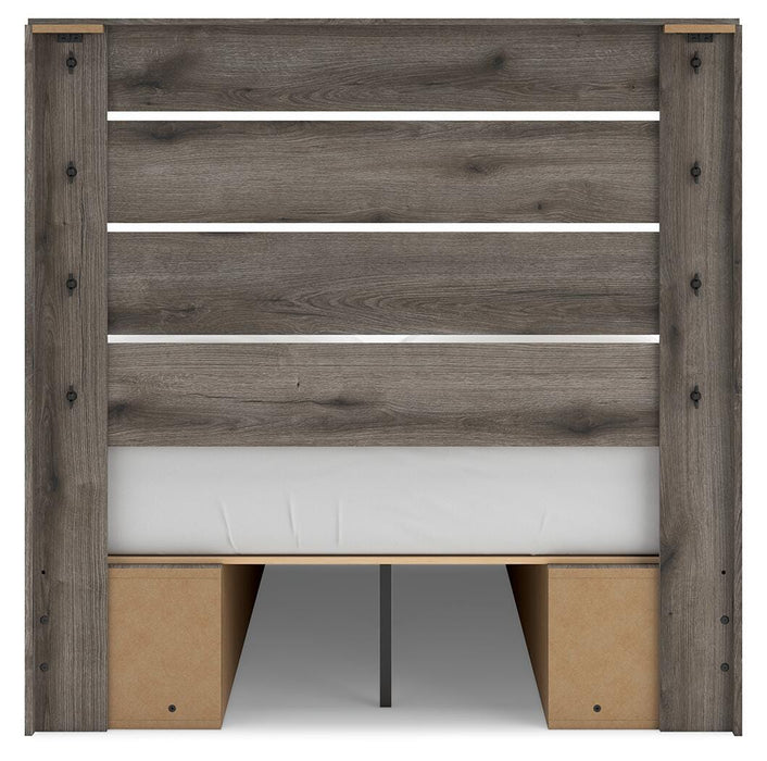 Graystorm Full Panel Bed with Storage, Dresser, Mirror, Chest and Nightstand