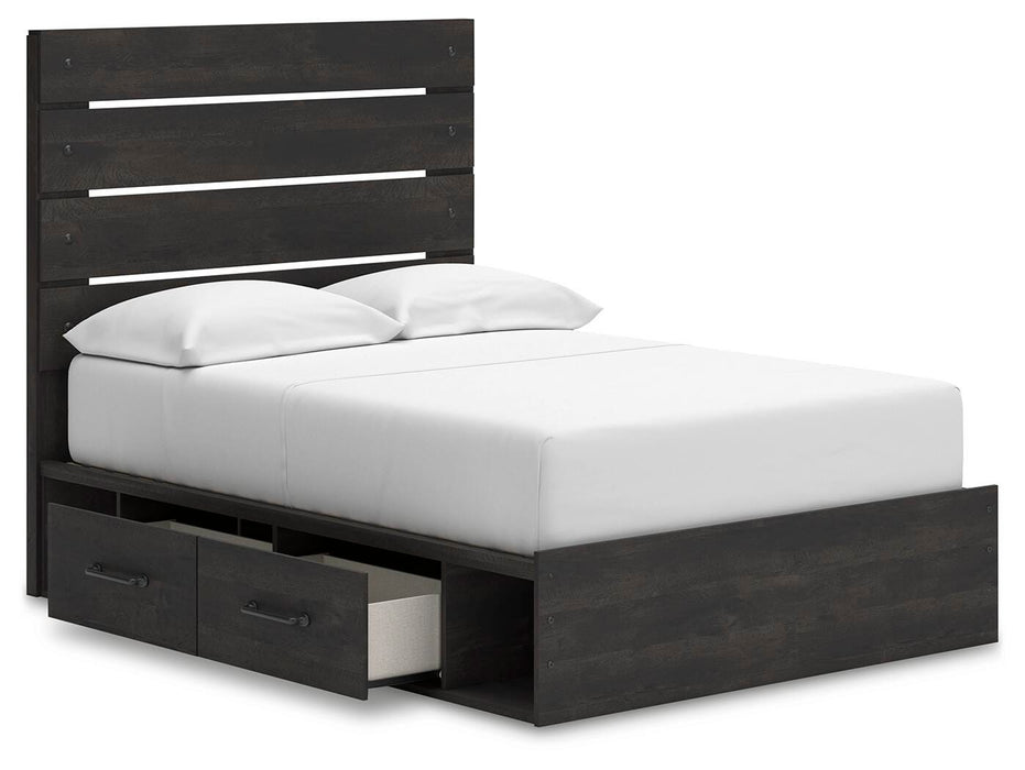Hollivern Full Panel Storage Bed, Dresser, Mirror, Chest and Nightstand