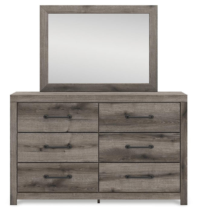 Graystorm Twin Panel Storage Bed, Dresser, Mirror and Nightstand