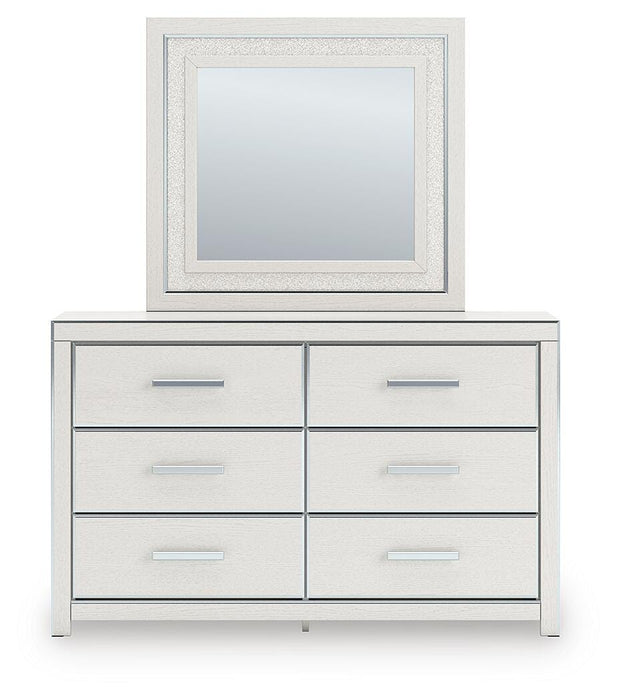 Zuraleus Queen Upholstered Panel Platform Storage Bed, Dresser, Mirror, Chest and Nightstand