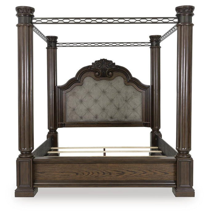Maylee California King Canopy Bed, Dresser and Mirror