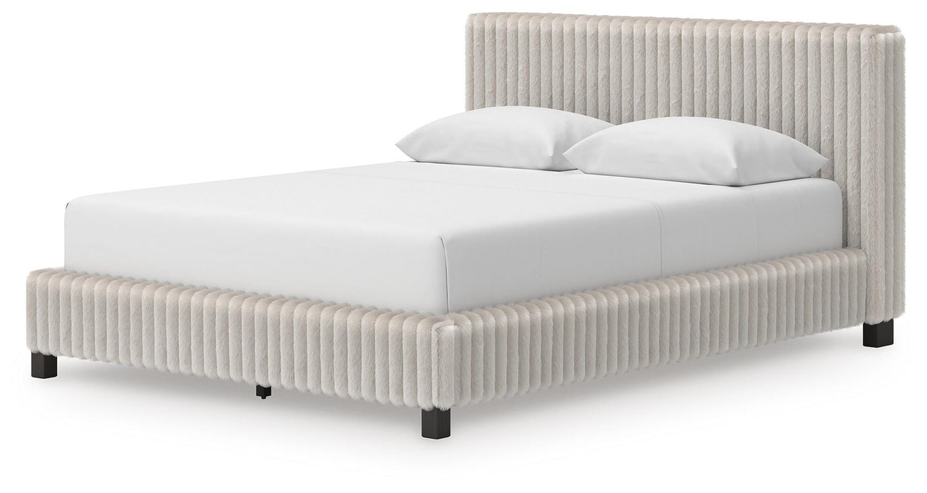 Zuraleus Queen Upholstered Bed, Dresser, Mirror, Chest and Nightstand