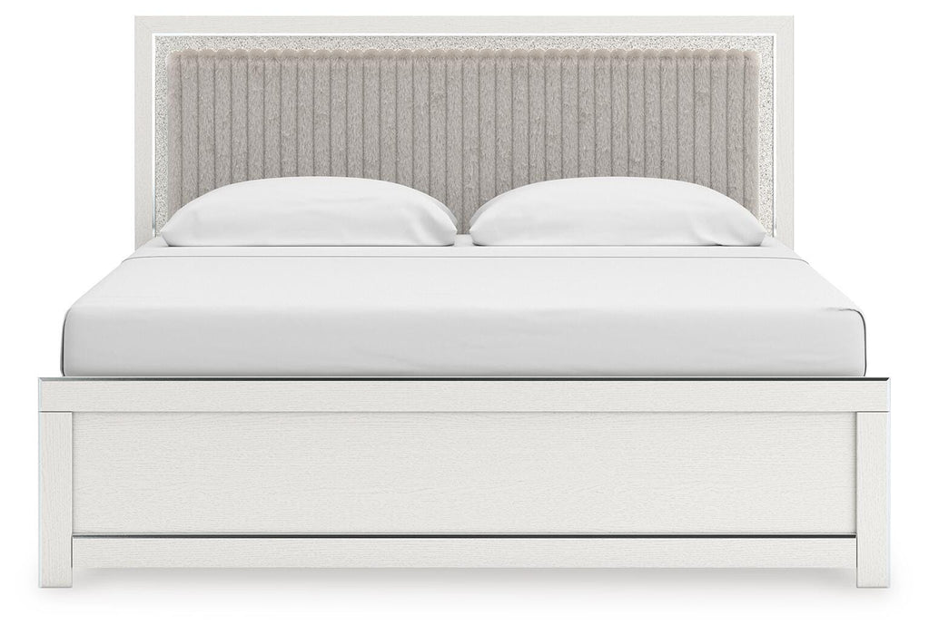 Zuraleus King Upholstered Panel Bed, Dresser and Mirror