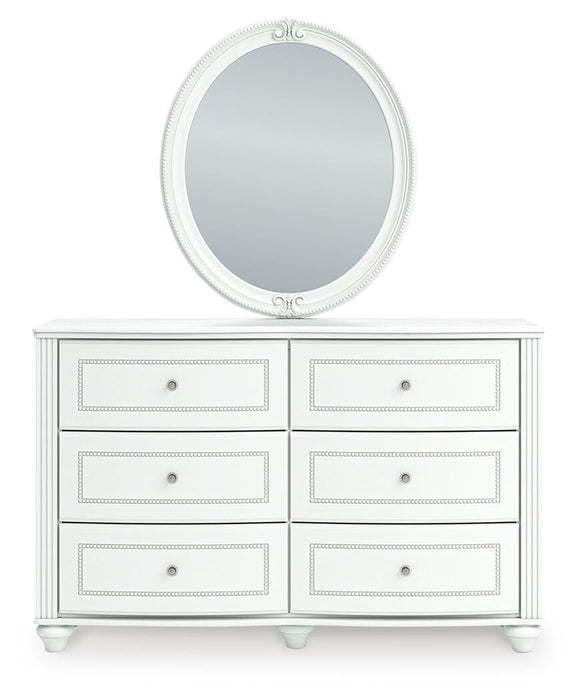 Kozlani Twin Upholstered Panel Storage Bed, Dresser, Mirror and Nightstand