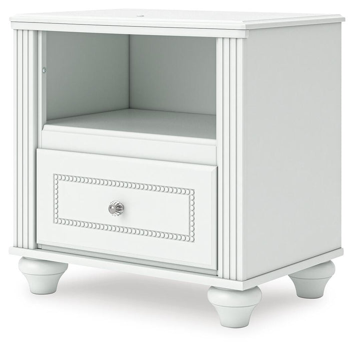 Kozlani Twin Upholstered Panel Bed, Dresser, Mirror and Nightstand
