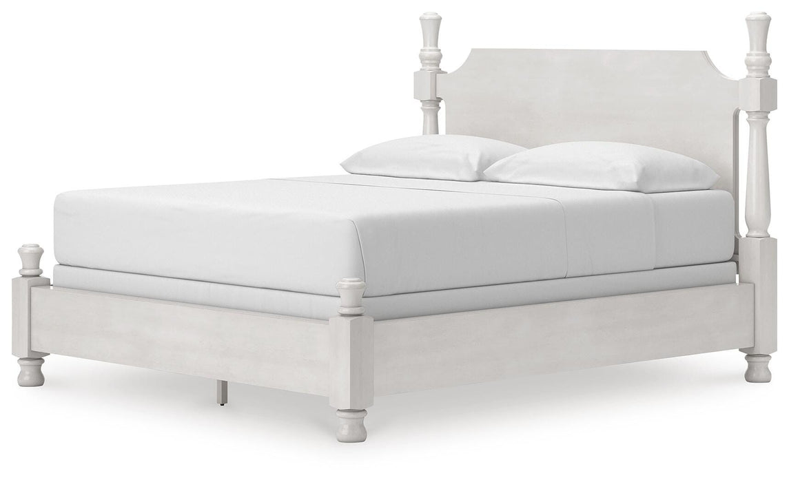 Rowlenstown California King Poster Bed, Dresser, Mirror and Nightstand